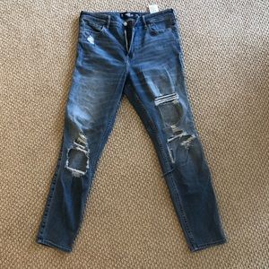 High waisted super skinny distressed light was Hollister Jeans